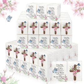 Bulk Christian Pocket Tissues Travel Packs Tissues Cube Boxes Size Individual Mini Facial Tissue Packs 3 Ply Tissues for Funeral Wedding Graduation Party Daily Use (Classic, 100 Packs)