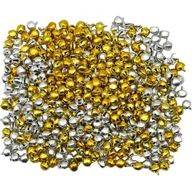 500 Pcs Mini Tin Bell Christmas Bell Small Bell Decorative Bell Cute Christmas Ornament for DIY Crafts Amulet Charm Bell Pet Collar Bell Accessory Gift Christmas Tree Festive Outdoor Hanging Sled Bell