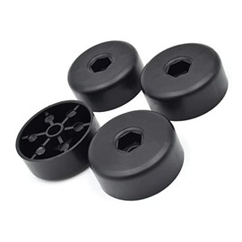 Design61 Set of 4 Plastic Furniture Gliders Furniture Feet Sofa Chair with Hexagon Socket Diameter 50 x Height 20 mm Black