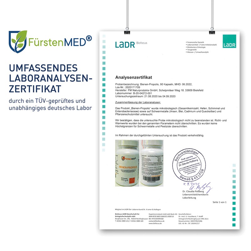 FürstenMED® Real Bee Propolis Capsules High Dose Natural Bee Resin