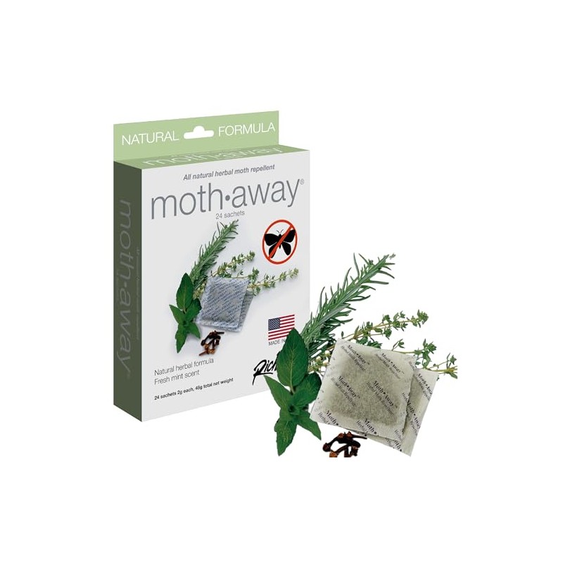 Moth Away Sachets - 24-Pack Natural Herbal Moth Repellent