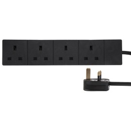 Extension Lead 4 Gang 7.5M Black, Electrical Power Outlet Strips Qty X 1
