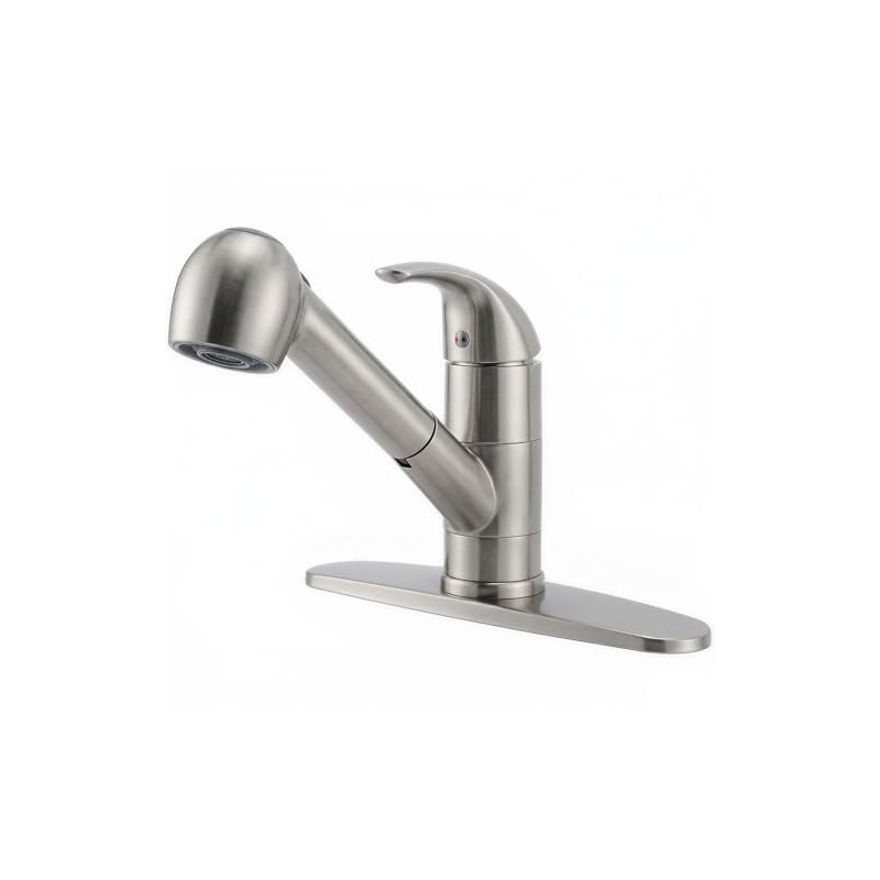 Comllen Commercial Pull Out Kitchen Faucet Brushed Nickel, Stainless Steel
