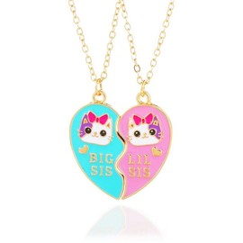 Lezmoii Friendship Necklace Best Friend Necklace Matching Magnetic Cat BFF Necklace for 2 Girls Sister Friendship Gifts (Sister Cat)
