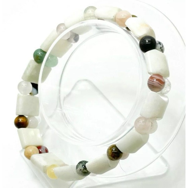 Perfect Gems Natural Green Jade Gemstone Beads Stretch Elastic Reiki
