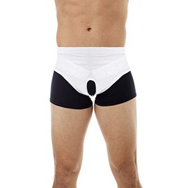Underworks® Unisex Inguinal Hernia Cotton Comfort Support Brace - Single or Double (2X 45-48 Waist, White)