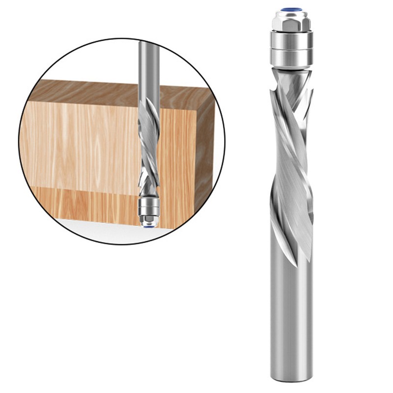 Compression Flush Trim Router Bit Cemented Carbide 1/2 Shank Spiral
