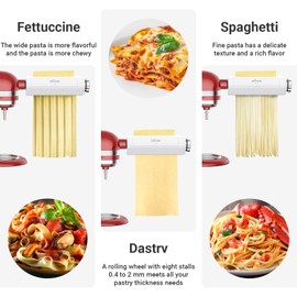 Pasta Attachment for KitchenAid Stand Mixer, 3-1 Pasta Maker Machine Included Pasta Sheet Roller, Spaghetti Cutter, Fettuccine Cutter by Gvode