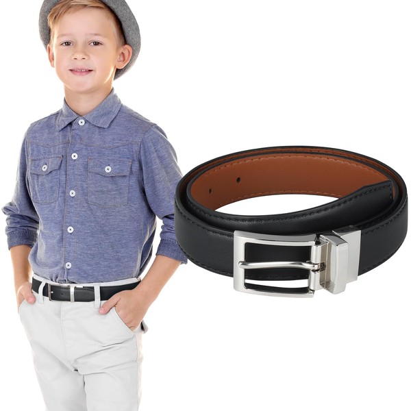 Monopa Reversible Kids Belts for Boys - Black and Brown