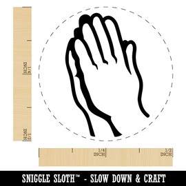 Praying Hands Self-Inking Rubber Stamp Ink Stamper for Stamping Crafting Planners - 1/2 Inch Mini - Black Ink