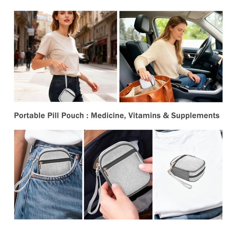Travel Pill Case for Purse with Weekly Pill Organizer 3