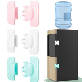 2Pcs Refrigerator Fridge Safety Locks, Safety Latch Catch Lock, Freezer Door Lock, Cabinet Cupboard Lock for Home Oven (White)