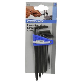 FISCHER Unisex Allen Key Set, Hexagon Socket Key Set, 7 Pieces, Silver, One Size EU