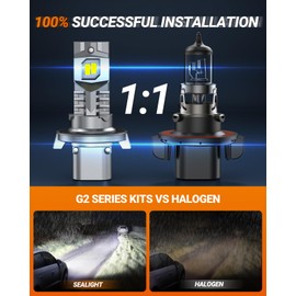 SEALIGHT H13 H10 LED Fog Light Bulbs Combo Pack of 4, Upgraded 44000LM Have Single Copper Tube with 14000RPM Cooling Fan, H13 and H10/9140/9145 Fog Light Bulbs for Cars, 1:1 Design