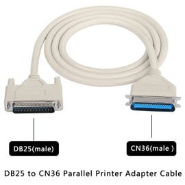 XMSJSIY DB25 to CN36 Parallel Printer Cable, DB25 25 Pin Male to CN36 Centronics 36 Pin Male Serial Parallel Printer Extension Cable Adapter for Connect Computers, Printers 25C*30AWG - 1.5M