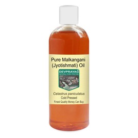 Devprayag Pure Malkangani (Malkangni/Jyotishmati) Oil (Celastrus paniculatus) Natural Therapeutic Grade Cold Pressed 200ml (6.76 oz)