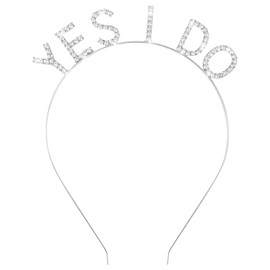 KICOSY YES I DO Headband He Asked She Said Yes Decorations Bride Tiara Bridal Hair Accessories Bachelorette Gifts for Bride Engagement Party Decorations