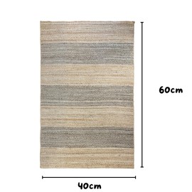 MY-RUG Earth Weave Jute Rug, 60 x 40 cm, Handwoven from 100% Jute in Boho Style, for Living Room, Bedroom, Sisal Rug, Natural Beige, Grey in Sisal Look, Raffia Rug