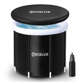 OINBLUE Ice Bath Tub with Cover, 85 Gallon Capacity Cold Plunge Tub, Portable Inflatable Ice Tub at Home, Ice Barrel Cold Plunge for Athletes Adult Recovery and Cold Water Therapy