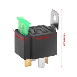 Duokon Car Relay with Fuse, DC 12V 30A 4-Pin Car Relay On/Off with Bracket for Truck Pickup Tractor Car Motorcycle