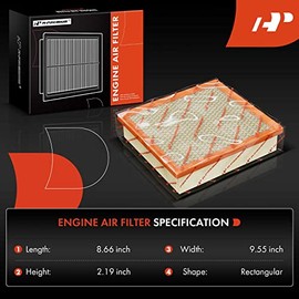 A-Premium - Filtro de aire para motor y cabina de 2 piezas con carbón activado compatible con Toyota Camry 2012-2017, Highlander 2014-2018, Sienna 201