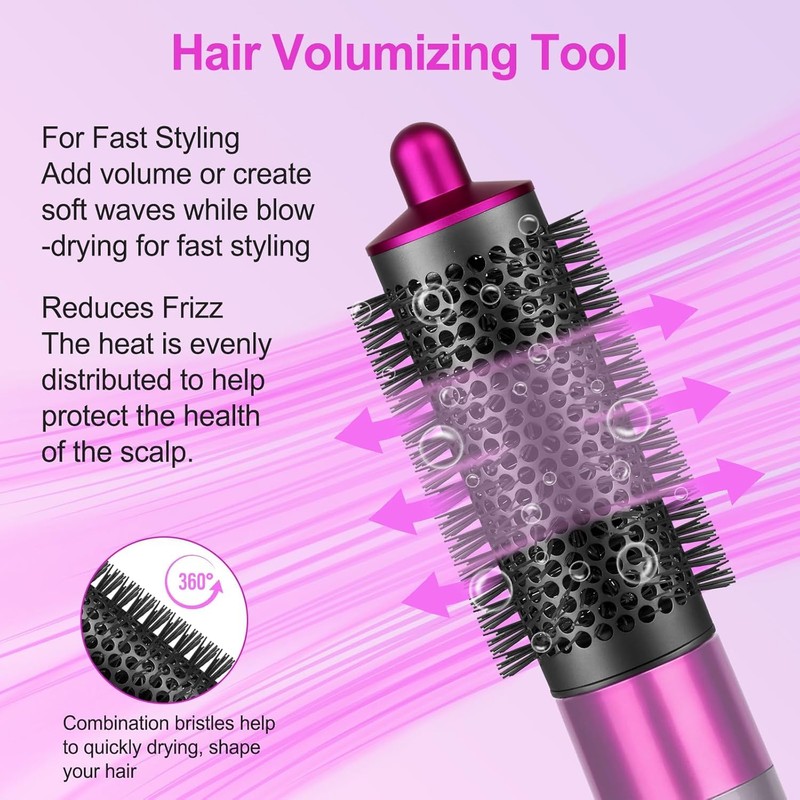 SWAZVAC Round Volumizing Brush Attachment for Airwrap, Oval Shape, Rose