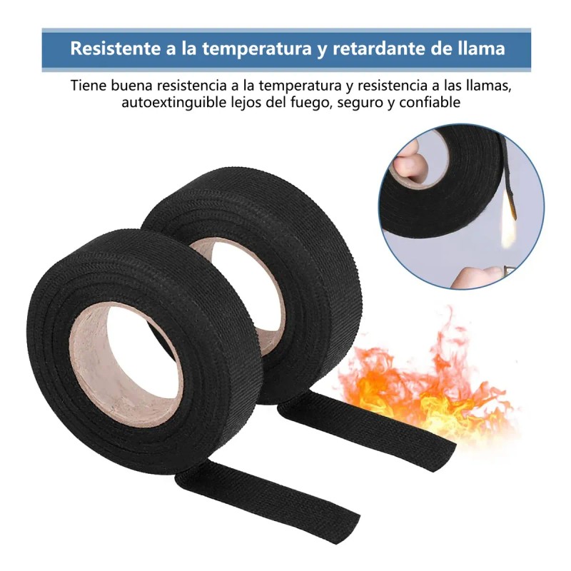 2 Cintas Aislar Tela Auto 15m Alta Temperatura Antidesgaste