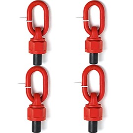 G80 Swivel Eye Bolt Alloy Steel Material 360° Rotation Hoist Ring Heavy Duty Large Carrying Capacity Eye Bolt Tensile Strength Whether is 1080MPa (4pcs M12 x 18)
