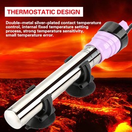 KUIDAMOS Calentador de Acuario Sumergible, Barra de Calentamiento de Tanque de Peces de Acero Inoxidable, con Ventosa Fuerte y diseño termostático, 18-34 Grados(300W)