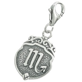 Dreambell 925 Sterling Silver Horoscope Zodiac Scorpio Dangle Pendant European Lobster Clip On Charm