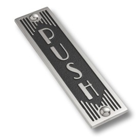 The Metal Foundry PUSH Metal Door Sign. Art Deco Style Home Decor Accessories Door Or Wall Aluminium Plaque. Handmade In England.