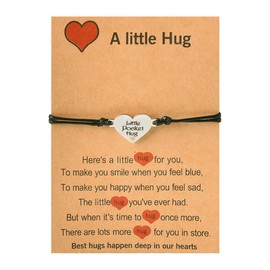 Pocket Hug Bracelet for Couple Gifts for Boyfriend Girlfriend Christmas Birthday Gifts for Husband Wife Anniversary Valentines Day Gifts for Him and Her Long Distance Bracelets for Best Friends