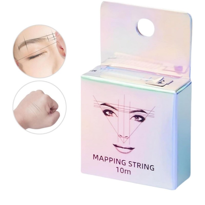 Black Eyebrow Mapping String-10m,Pre-Inked Eyebrow Mapping String,Black Brow Mapping String,Black