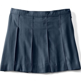 Lands' End Uniform Solid Box Pleat Skirt Above The Knee Classic Navy Kids 16