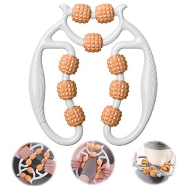 Umllpet Massageroller, Massageroller Beine, Beinmuskel Massagegerät - Tiefengewebe Massage Roller mit 9 Rädern, Beinmuskel Massagegerät Fußmassageroller, Massagerolle für Bein Fuß Armmassage (Orange)