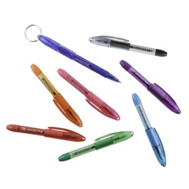 Pentel RSVP Mini Ballpoint Pen, (1.0mm) Medium Line, Assorted Ink w/Key Ring, 8-Pk (BK91MNBP8M)