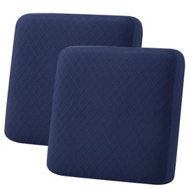 hyha - Fundas de cojín de jacquard para sofá, fundas mágicas, lavables, de celosía de diamantes, fundas elásticas para sofá de 2 cojines para sofá seccional (2 piezas, azul marino)
