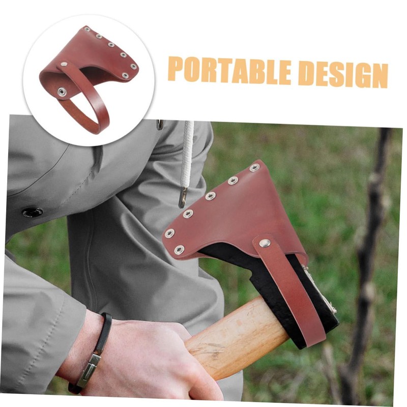 KONTONTY Hatchet Sheath Leather Cover Durable Axe Protector for Outdoor