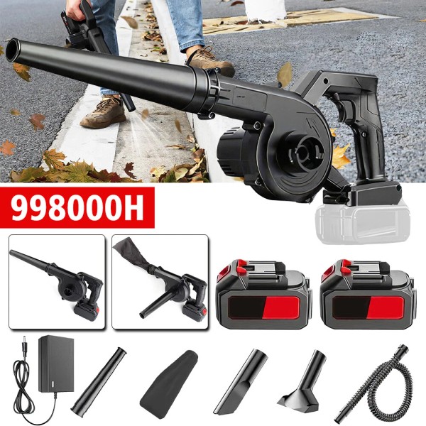 21V Cordless Leaf Blower Electric Handheld Sweeper/Vacuum w/ 2* Lithium