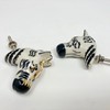 Ceramic Zebra Knob with Gold and Black Detail - Handle