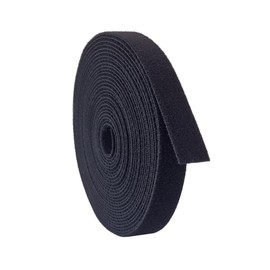Kstar Double-Sided Velcro Tape 25 mm x 4 m in Black - Velcro Cable Tie Roll for Bundling & Fixing - Cut to Size Reusable - Cable Management & Cable Organiser for Home, Office & Workshop