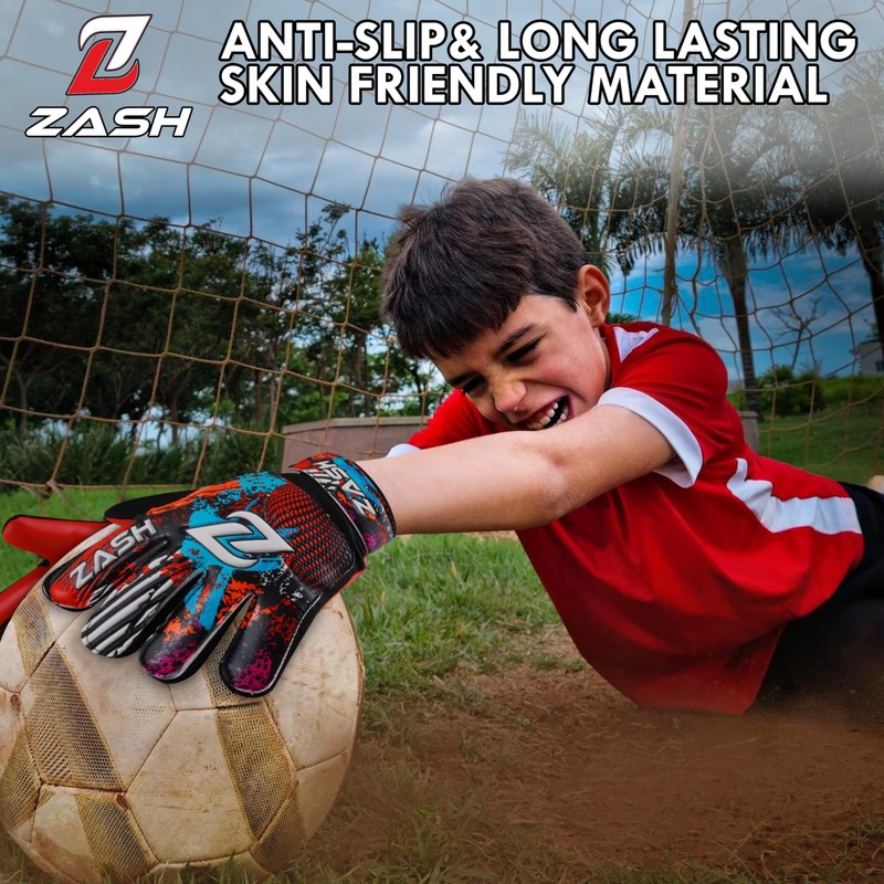 ZASH Soccer Goalie Gloves, Football Goalkeeper Gloves for Kids Boys