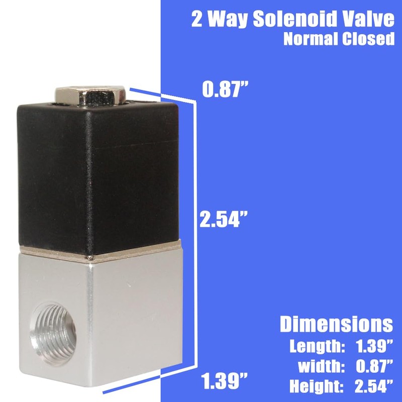 Qolekog DC 12V Solenoid Valve 1/8" NPT 2 Way Normally