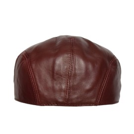 A1 FASHION GOODS Real Leather Flat Cap for Mens English Hat Casual Outdoor Headwear Louis (UK, Alpha, M, Burgundy)