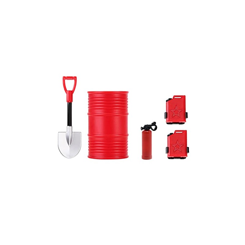 LAFEINA Simulation Oil Drum, Shovel,Fuel Tank,Fire Extinguisher Scale Accessories for