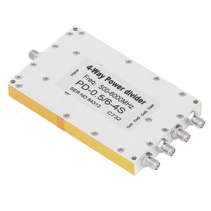 4 Way SMA Power Divider 500 To 6000MHz Small Insertion