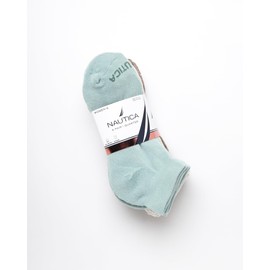 Nautica Womens Quarter Socks – 6 Pack Cushioned Moisture Wicking Breathable Womens Crew Socks for Running and Workouts, Size 4-10, Green Assorted