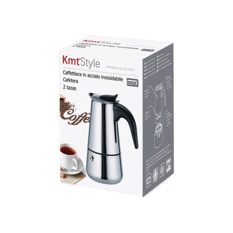 A2ZWORLD Stainless Steel Espresso Maker with Heat Resistant Handle Suitable