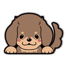 Dachshund Cute Dog Hyokkori Sticker for Select Dog Breeds Waterproof Sign Sign Signstore Product Made in Japan (Dax Tea, Dog Only)