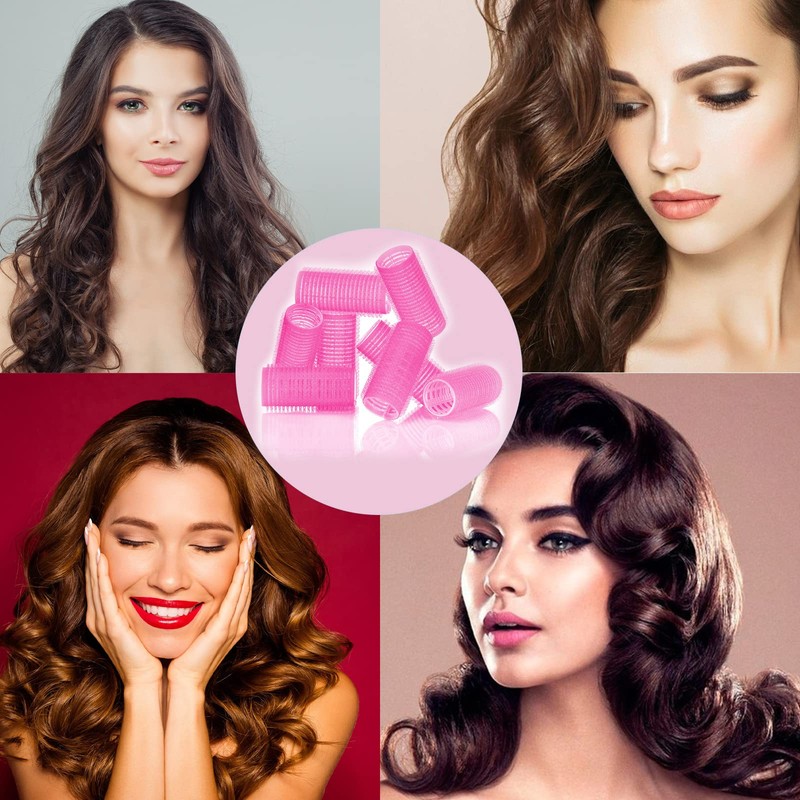 Hair Rollers, 12 Pack Salon Hair Dressing Curlers, Self Grip